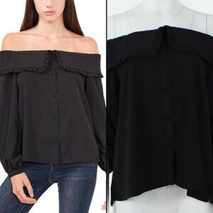Riley & Rae Off-The-Shoulder Flounce-Trim Top